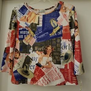 Daniel Benjamin Entity PinUp Girl Print  Top